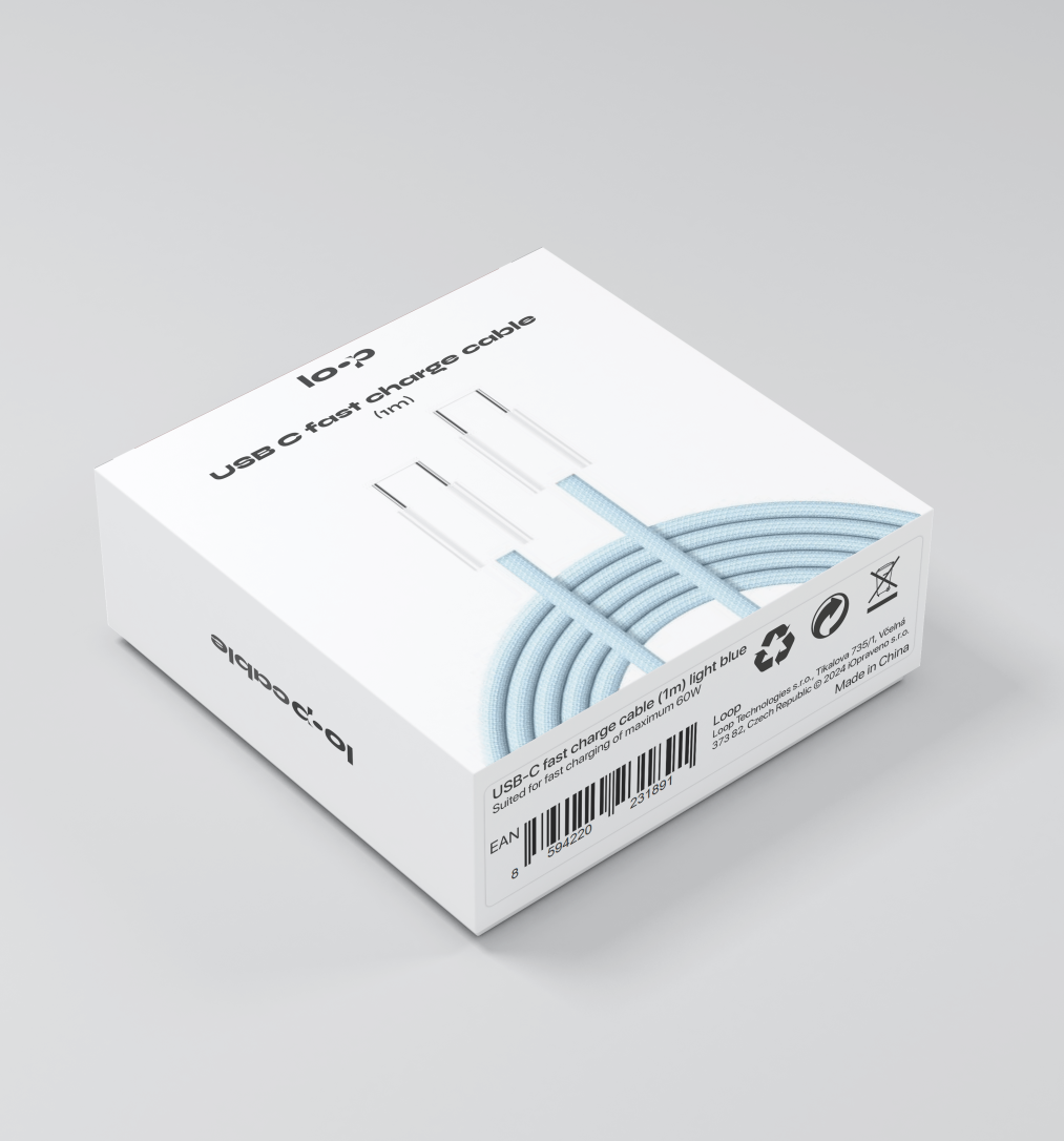 USB-C fast charge cable (1m) - šedá.