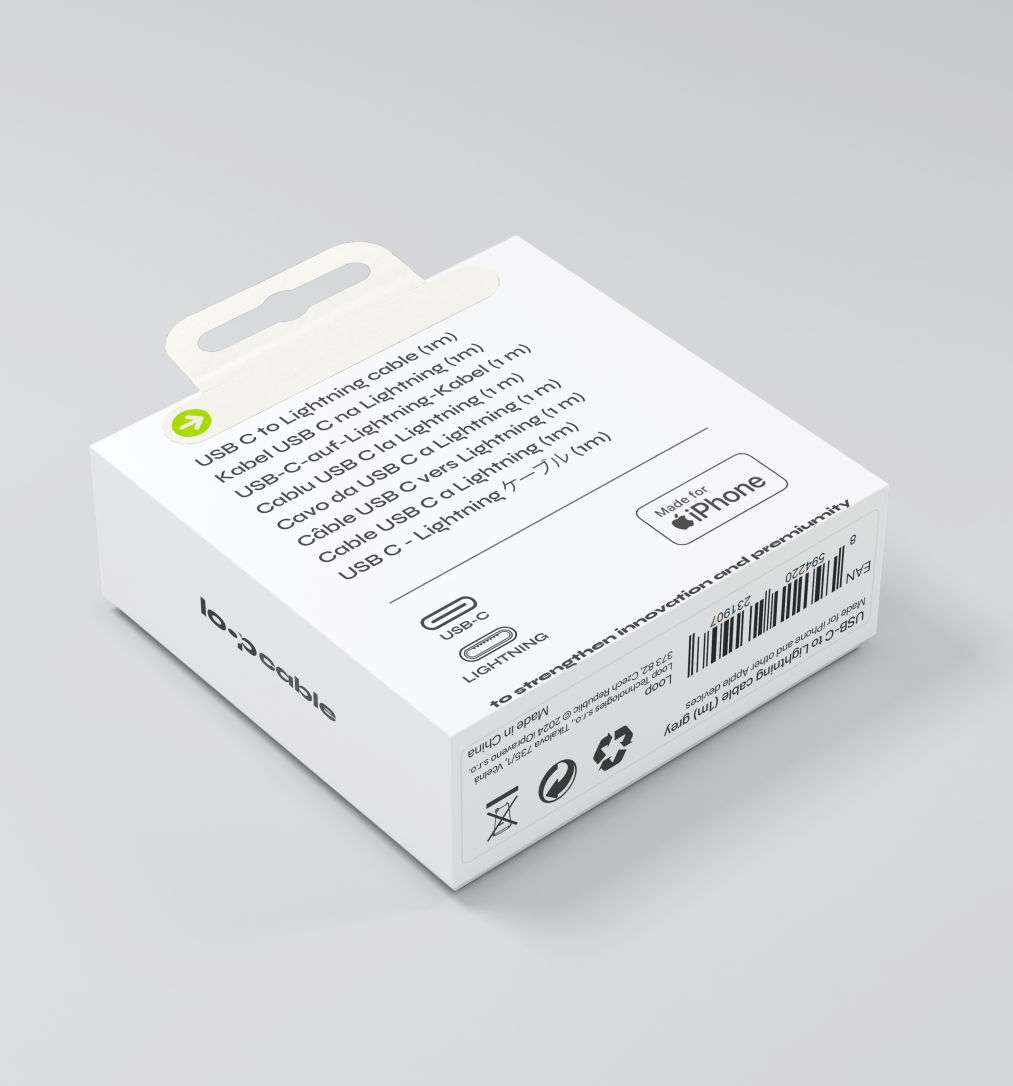USB-C to Lightning cable (1m) - šedá.
