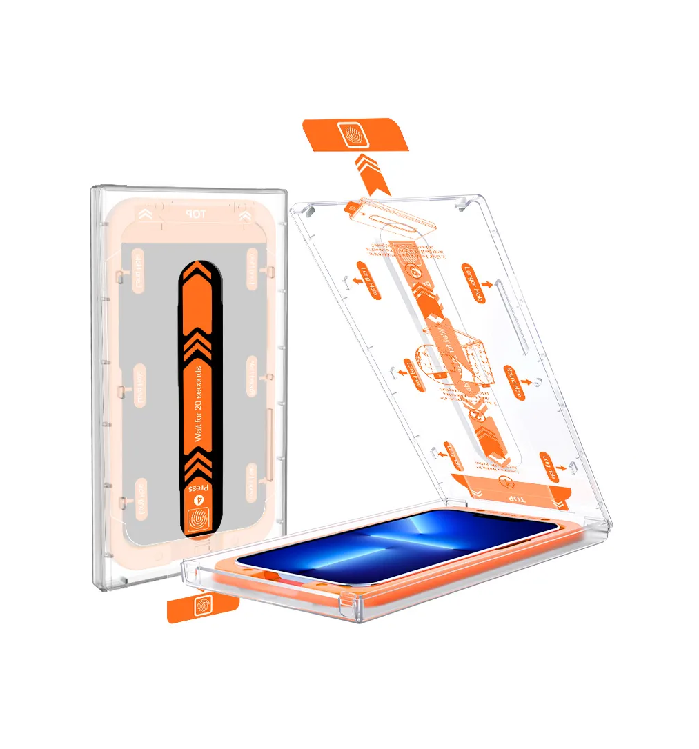 iOpraveno PRÉMIOVÉ ČIRÉ ochranné sklo se systémem jednoduchého lepení (včetně aplikátoru).