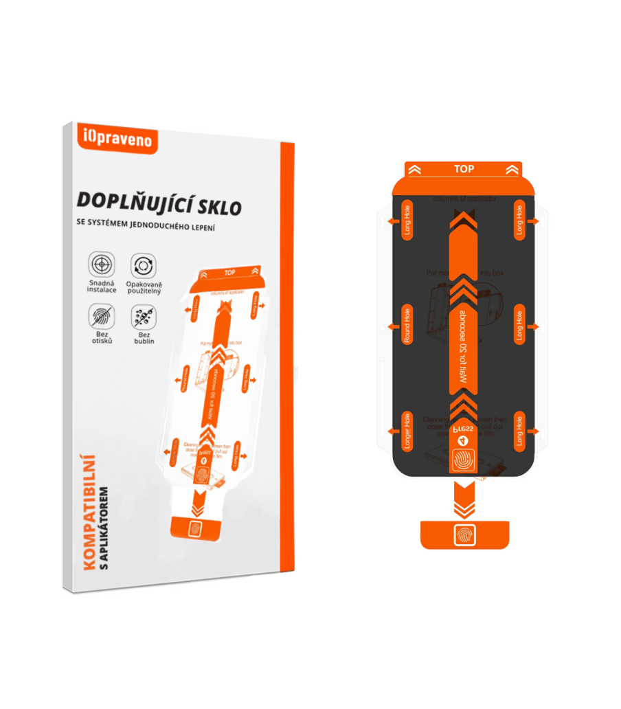 iOpraveno PRÉMIOVÉ PRIVACY ochranné sklo se systémem jednoduchého lepení (bez aplikátoru)