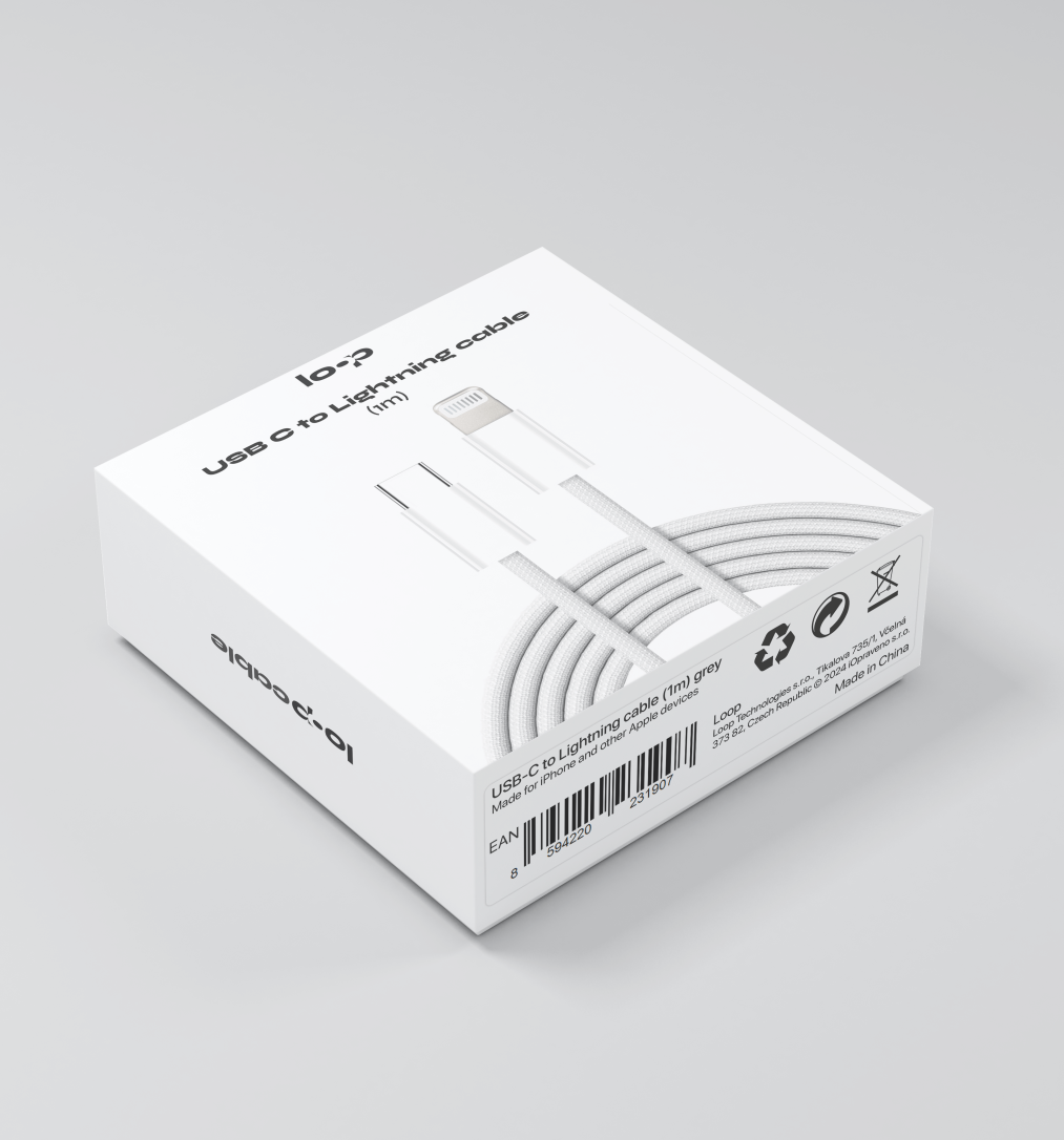 USB-C to Lightning cable (1m) - šedá.